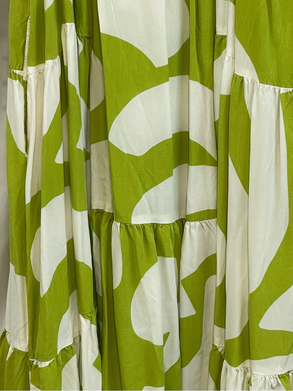 Anthropologie S Small maxi dress Abel the Label citron geometric strappy tier - Picture 11 of 16